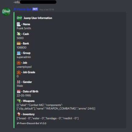 fivem discord bot information v1 standalone